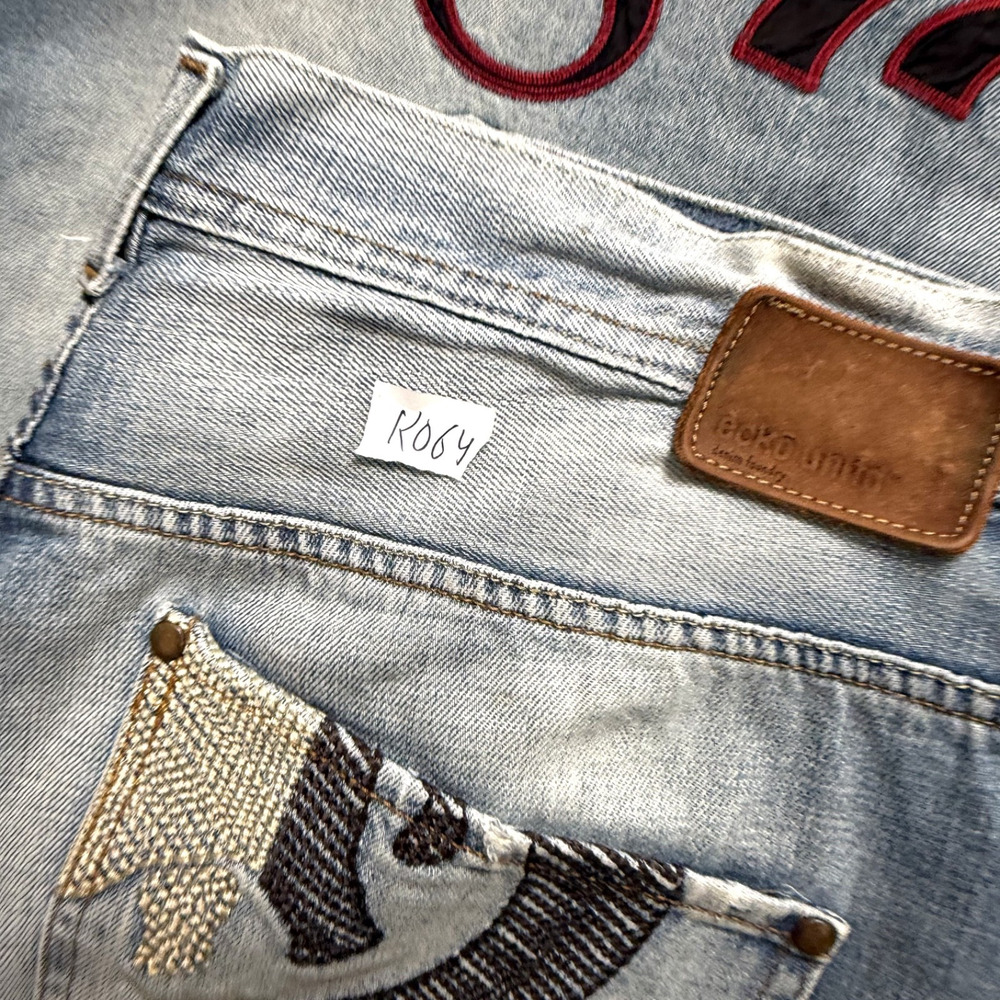Vintage Y2K Ecko Unltd Light Wash Denim Short 38 Embroidered Pocket Rhino Baggy - Picture 13 of 13